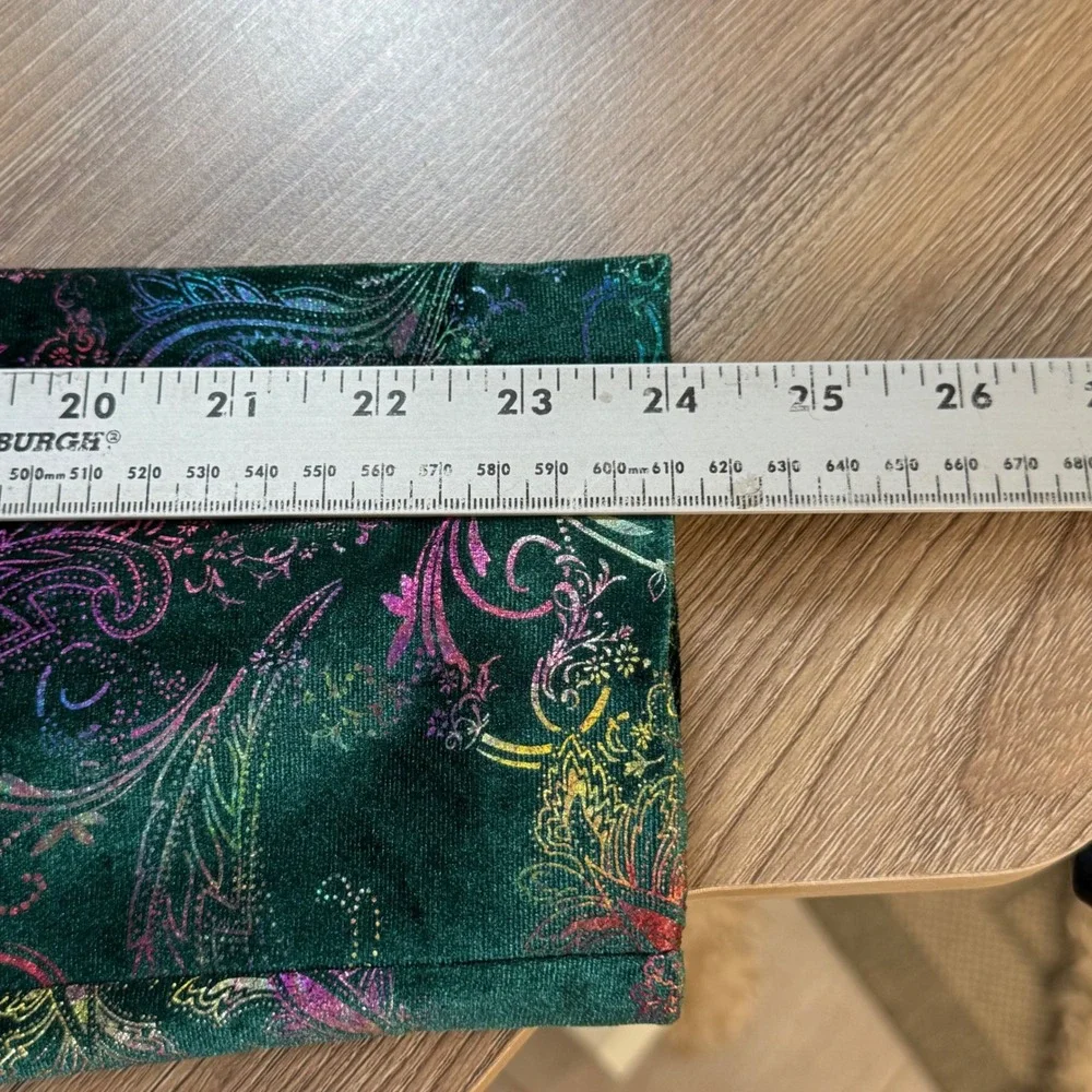 Mage Male Blazer Mens Small Green Multi Velvet Holographic Paisley Dinner Jacket